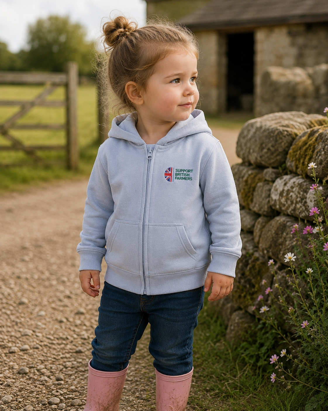 Baby Farmer Hoodie Embroidered Support British Farmers