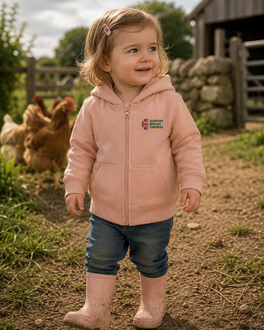 Baby Farmer Hoodie Embroidered Support British Farmers
