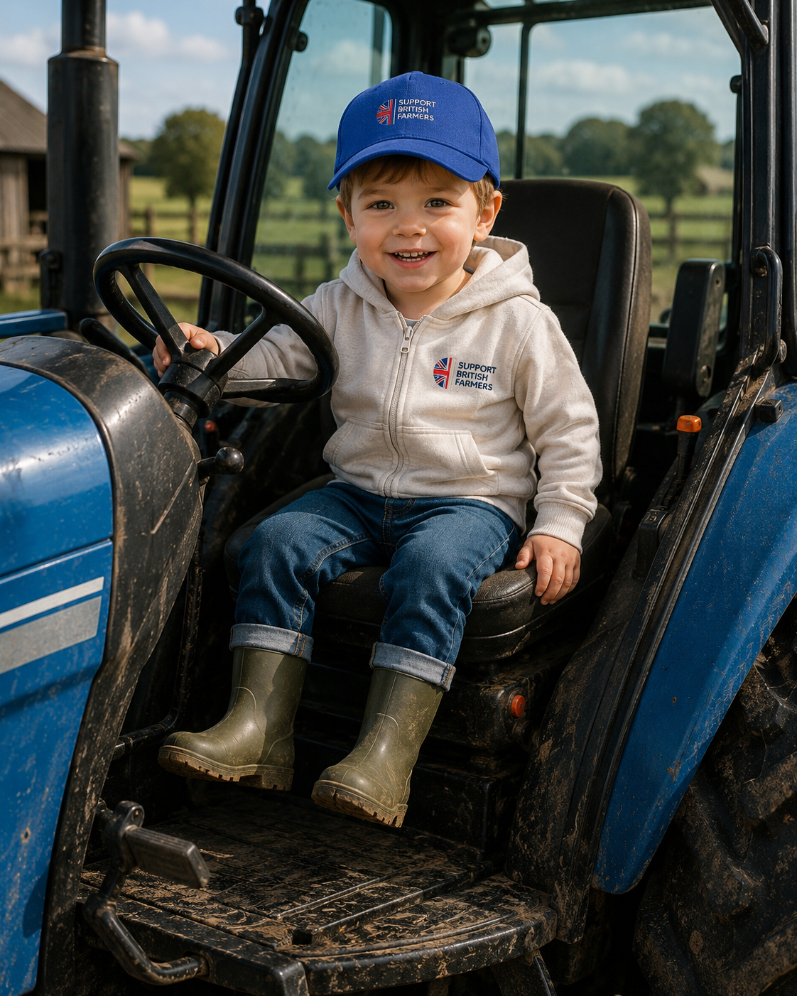 Baby Farmer Hoodie Embroidered Support British Farmers