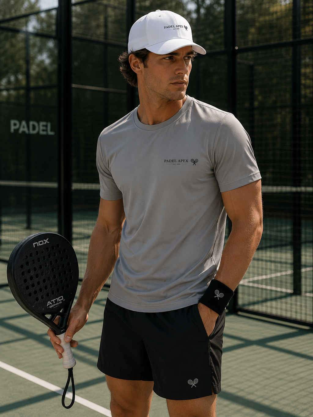 PADEL APEX - Mens Performance T-Shirt - Silver