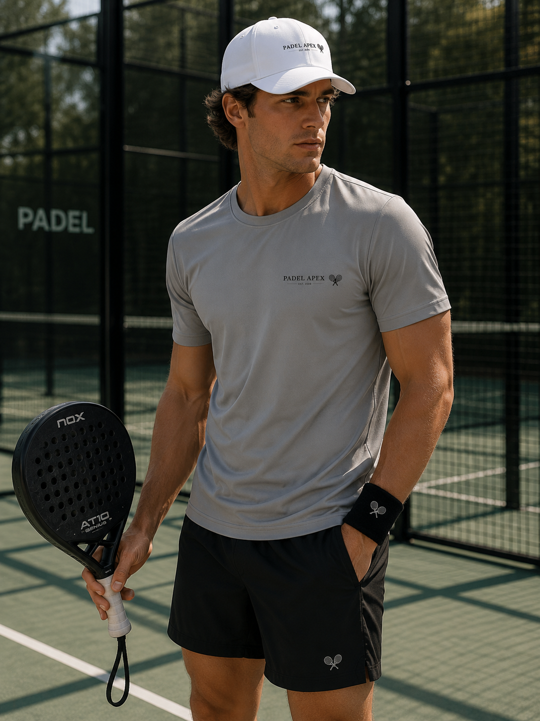 PADEL APEX - Mens Performance T-Shirt - Silver