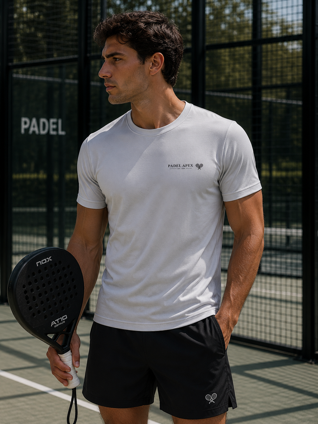 PADEL APEX - Mens Performance T-Shirt - Cool White