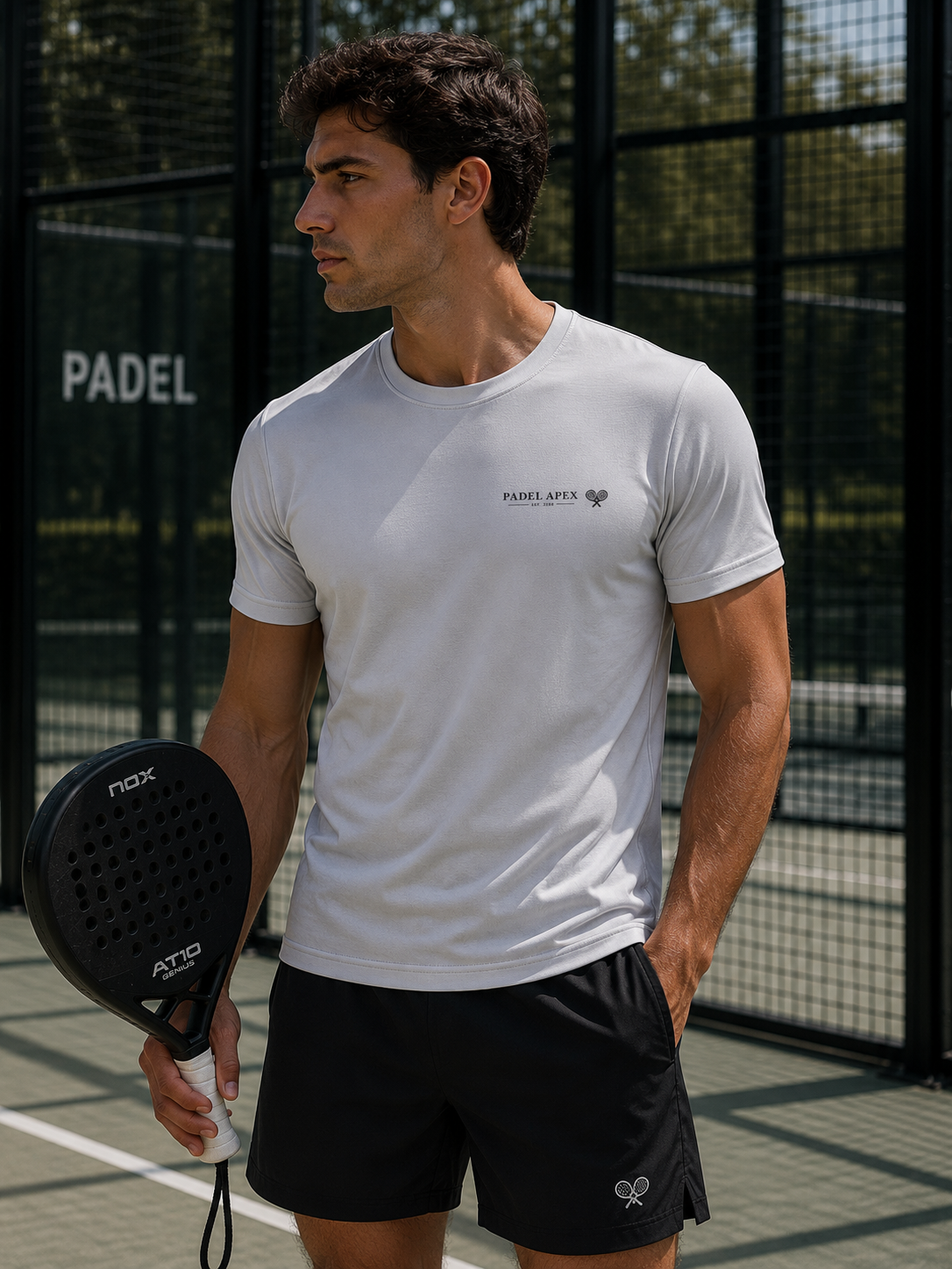 PADEL APEX - Mens Performance T-Shirt - Cool White