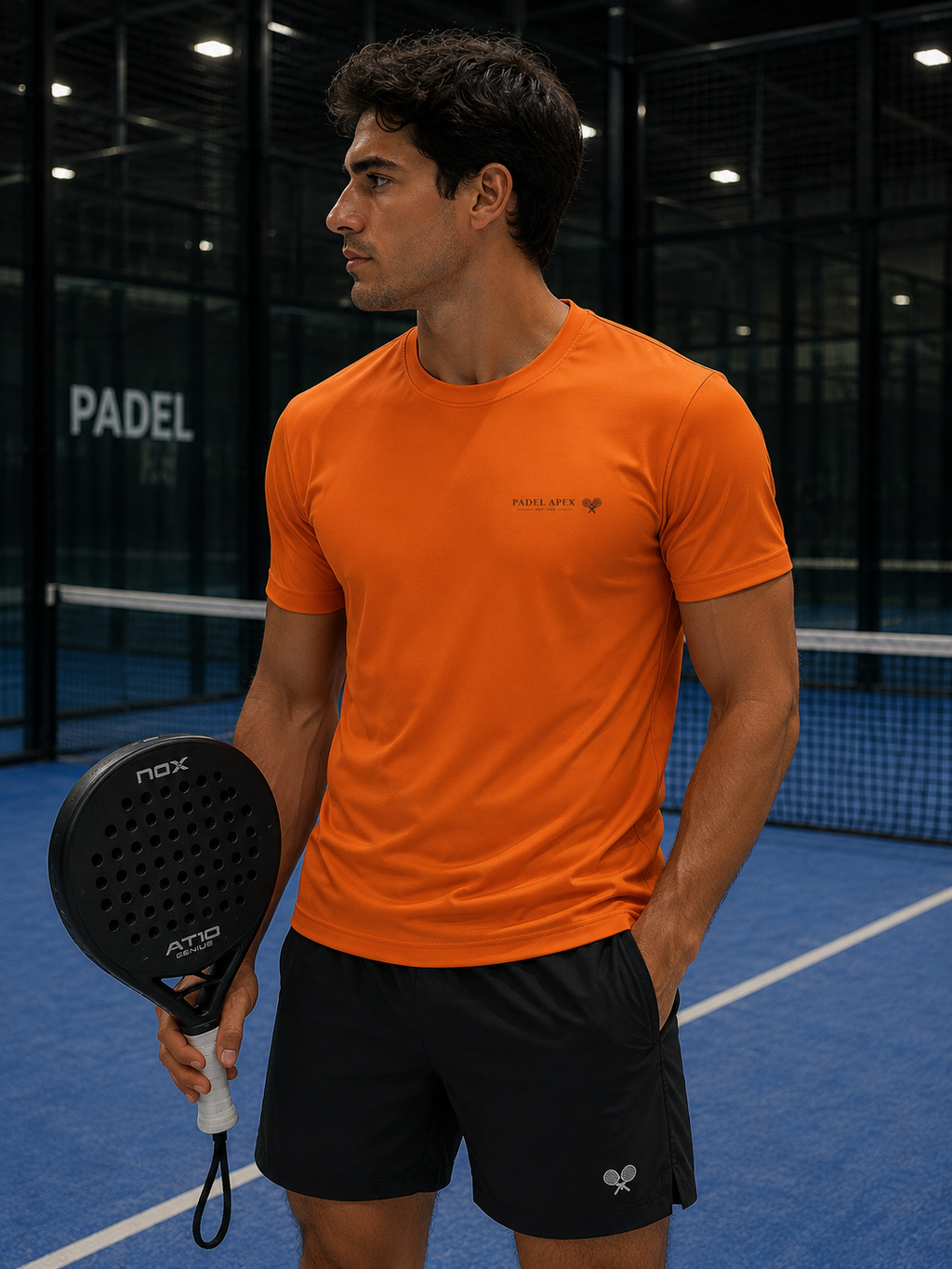 PADEL APEX - Mens Performance T-Shirt - Lightening Orange