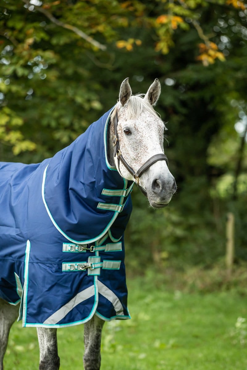 100g Detachable Neck Turnout Rug - Navy